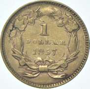 1857 $1 Indian Princess Head Gold Dollar Piece