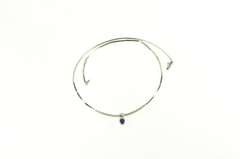 18K White Gold Vintage Syn. Sapphire CZ Accent Collar Necklace