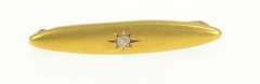 10K Yellow Gold Rose Cut Diamond Oval Classic Bar Pin/Brooch