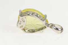 Sterling Silver Pear Fantasy Cut Citrine Tear Drop Statement Pendant