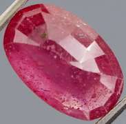 Bright 6.89ct oval cut rich blood red Ruby