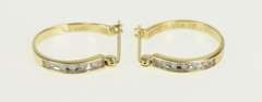 10K Yellow Gold Vintage Diamond Classic 15.5mm Hoop Earrings