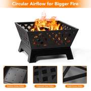 26 Inch Fire Pits Large Wood Burning Square Firepit