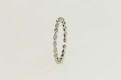 14K White Gold Ornate Scalloped Diamond Wedding Band Ring