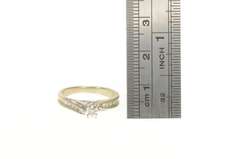 10K White Gold Diamond Classic Vintage Promise Engagement Ring