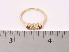 Beautiful Ruby And Diamond Ring In 14K Yellow Gold