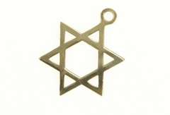 14K Yellow Gold Star of David Jewish Faith Symbol Charm/Pendant