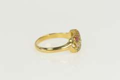 18K Yellow Gold 1913 1.10Ctw OEC Diamond Sapphire Ruby Band Ring