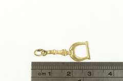 14K Yellow Gold 3D Stirrup Horse Riding Equestrian Polo Charm/Pendant