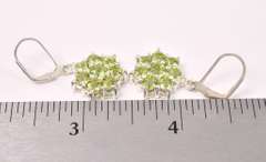 Emerald Dangle Earrings In Sterling Silver