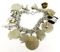 Loaded Vintage Sterling Silver Charm Bracelet, 70.5 Grams!