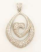 Dazzling In Every Direction! .925 Sterling Silver Pendant with CZ's