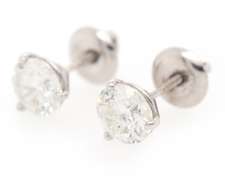 Shimmering 1.63ctw Round Diamond Solitaire Stud Earrings