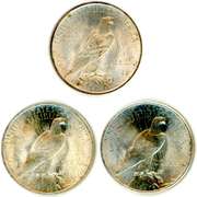 3 Different Peace Silver Dollars: 1923, 1924, & 1925