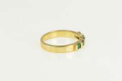 14K Yellow Gold Natural Emerald Classic Wedding Band Ring