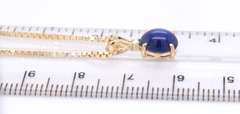Precious Synthetic Star Sapphire and Diamond Pendant on Chain with Earrings Set