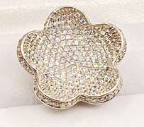 Stunning .925 Sterling Silver Floral Pendant with Dazzling CZ's!