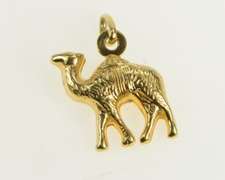 14K Yellow Gold 3D Camel Desert Animal Endurance Symbol Charm/Pendant