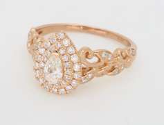 Petite 14k Rose Gold Diamond Floral Ring