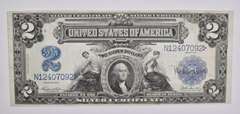 1899 $2 United States Silver Certificate Large Note Horse Blanket