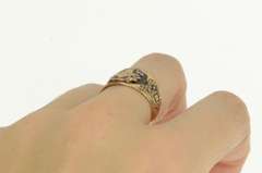 10K Yellow Gold Victorian Masonic G Compass Square Enamel Ring