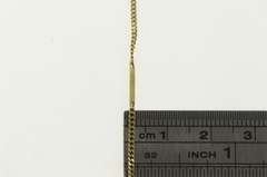 14K Yellow Gold 1.3mm Squared Cable Link Retro Chain Necklace