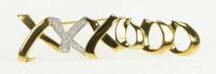 18K Yellow Gold Tiffany & Co. Paloma Picasso Diamond XO Pin/Brooch