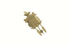 14K Yellow Gold 3D Articulated German Cuckoo Clock Charm/Pendant