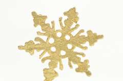 14K Yellow Gold Snowflake Classic Winter Holiday Symbol Charm/Pendant