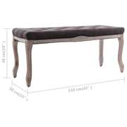 Bench Gray 43.3inx15inx18.9in Linen and Solid Wood
