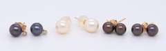 Group Lot of 4 Pair Pearl Earrings