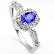 2/5 CT IOLITE SILVER RING