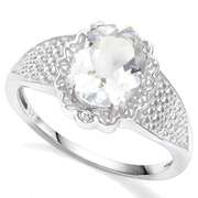 SILVER 1.38 CT AQUAMARINE COCKTAIL RING