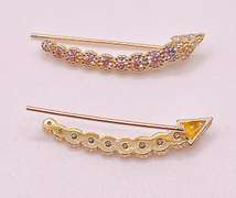 14kt Solid Yellow Gold & Diamond Earrings