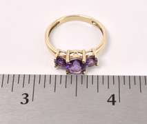 Lovely Purple Amethyst Ring In Gold
