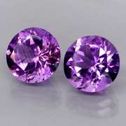 Stunning 6.43ct violet Amethyst solitaire pair