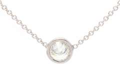 Remarkable 0.58ct Round Diamond Bezel Set Solitaire Necklace in 14K