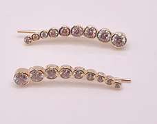 14kt Solid Yellow Gold & Diamond Earrings