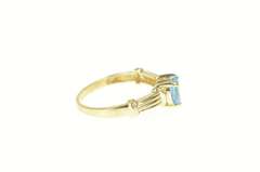 10K Yellow Gold Heart Blue Topaz December Birthstone Ring