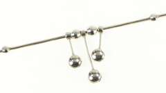 14K White Gold Squared Beaded Ball Fringe Chain Snake Necklace