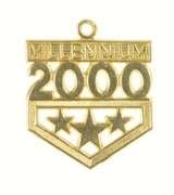 14K Yellow Gold Millennium Year 2000 New Year Charm/Pendant