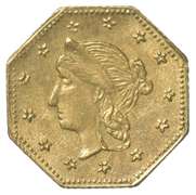 1863 $1 Liberty Head California Gold Octagon