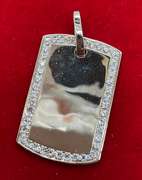 14K GOLD AND DIAMOND DOG TAG