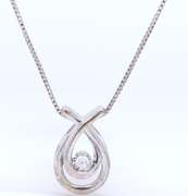 925 Sterling Silver approximate 0.4ctw Diamond Loop Pendant on Chain