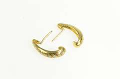 14K Yellow Gold 0.66 Ctw Diamond Semi Hoop Curved Bar Earrings