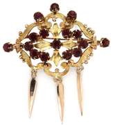 Vintage Garnet Heirloom Style Dangle Brooch in 14K