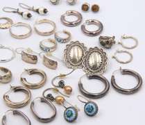 Group Lot of Vintage 925 Sterling Silver Earrings