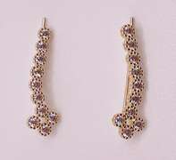 14kt Solid Yellow Gold & Diamond Earrings