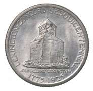 1925 Lexington-Concord Commem. Half Dollar IOriginal Distribution Case