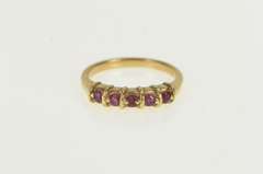14K Yellow Gold Natural Ruby Classic Wedding Band Ring